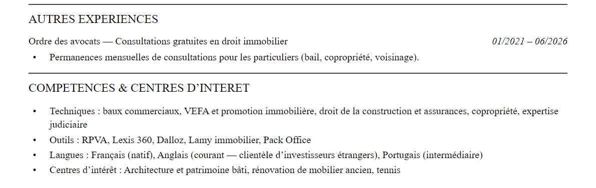 Compétences et centres d’intérêt
