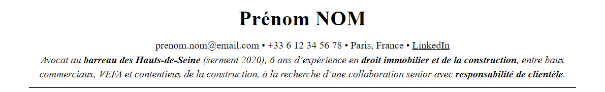 En-tête et accroche