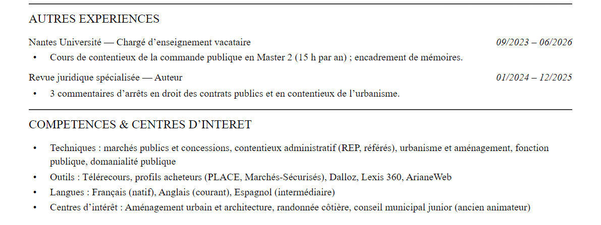 Compétences et centres d’intérêt