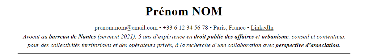 En-tête et accroche
