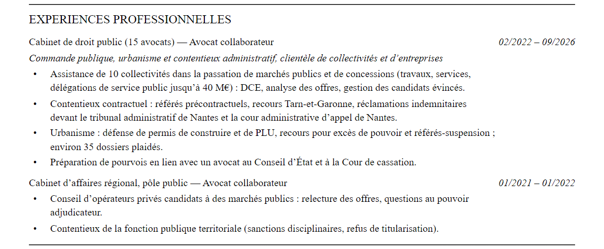 Expériences