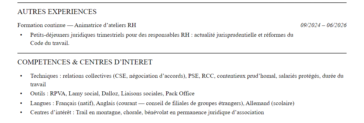 Compétences et centres d’intérêt
