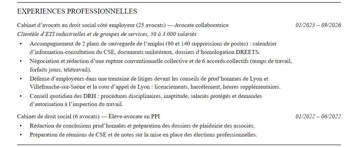 Expériences