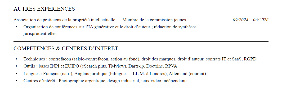 Compétences et centres d’intérêt